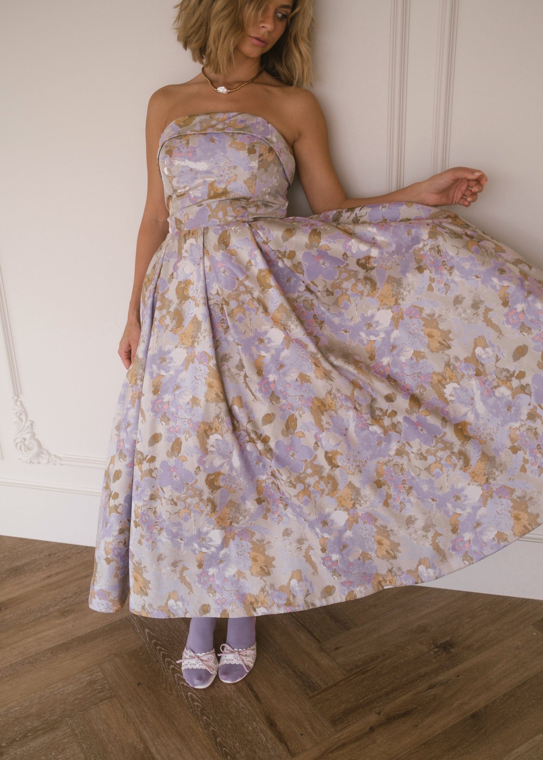 Anastelle Strapless Jacquard Dress - Image 11