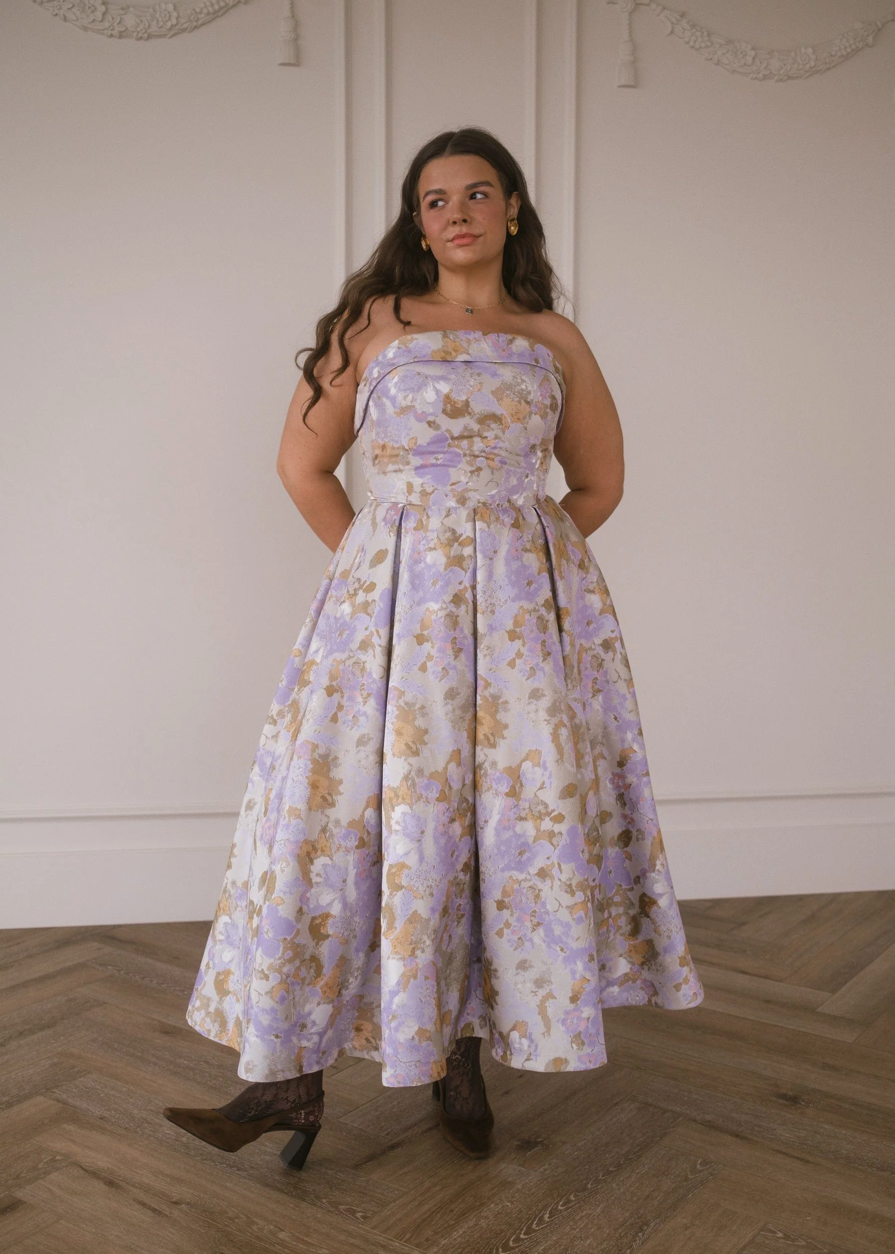 Anastelle Strapless Jacquard Dress - Image 4
