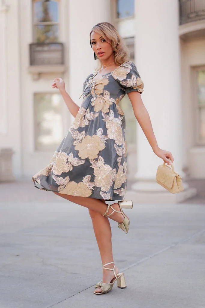 Beaumont Grey Gold Dress