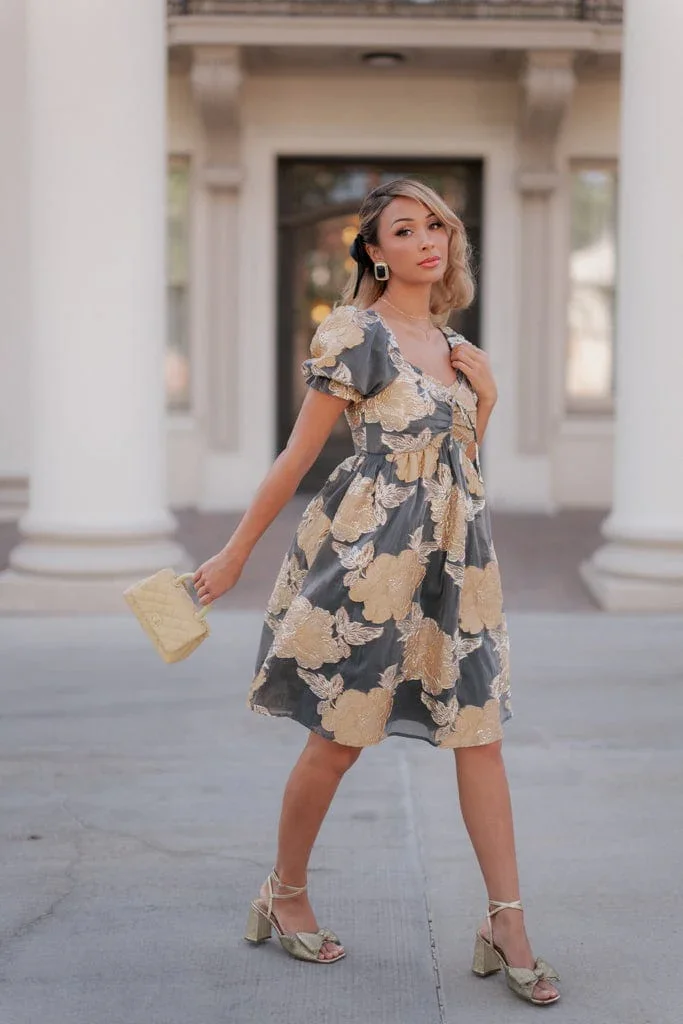 Beaumont Grey Gold Dress - Image 8