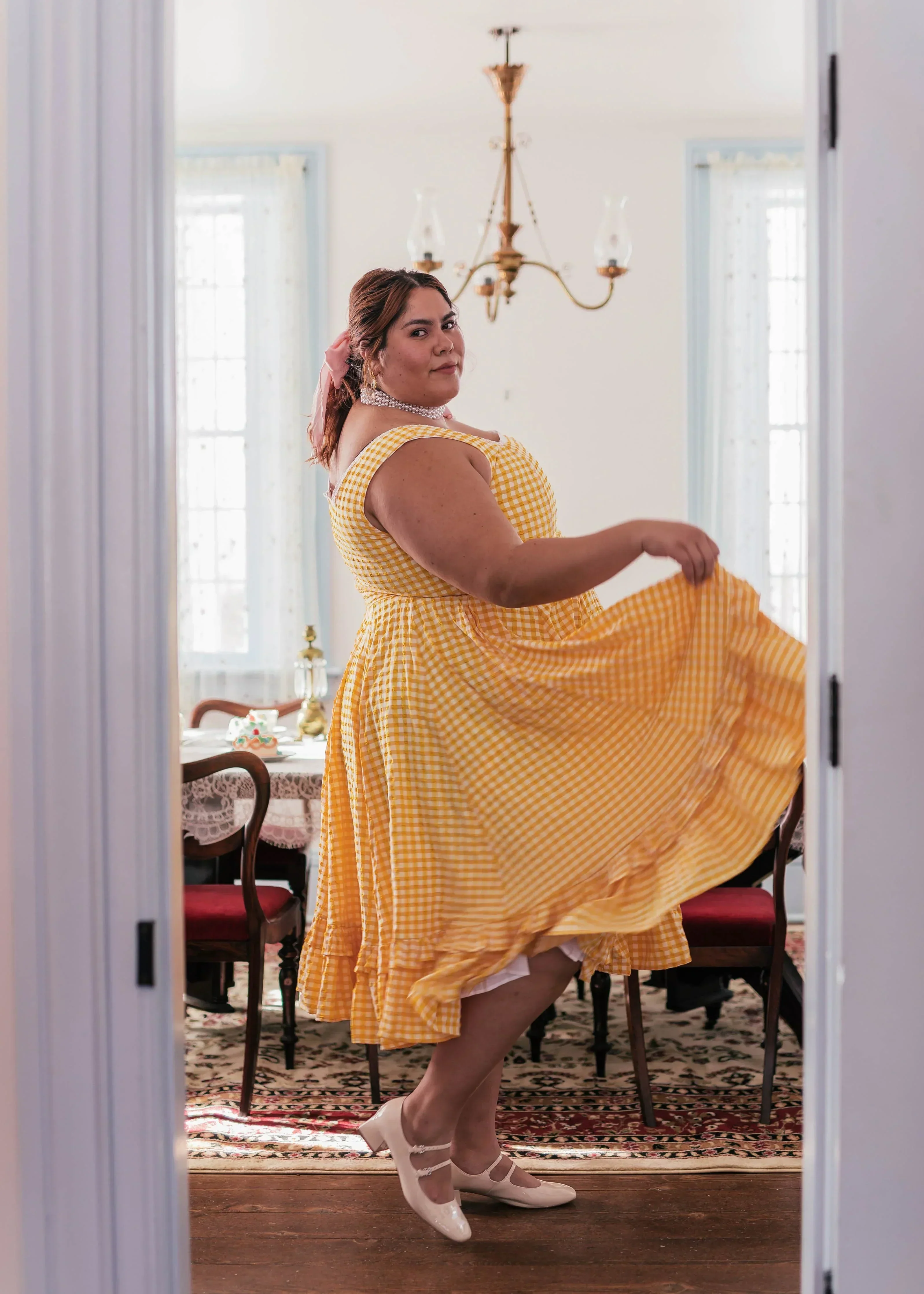 Daze Dress Yellow Gingham - Image 4