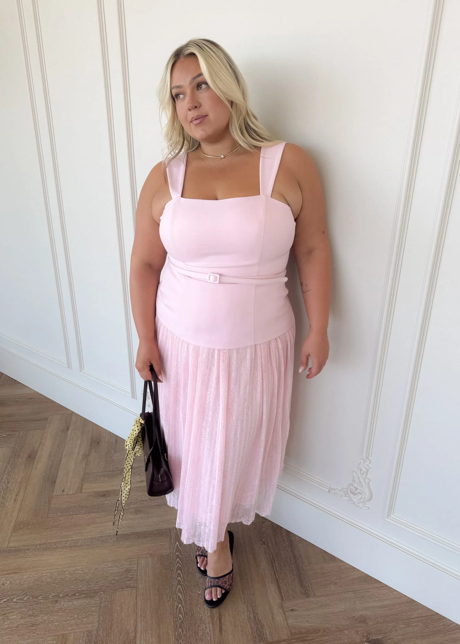 Jackie Peplum Belted Dress - Pink - Image 13