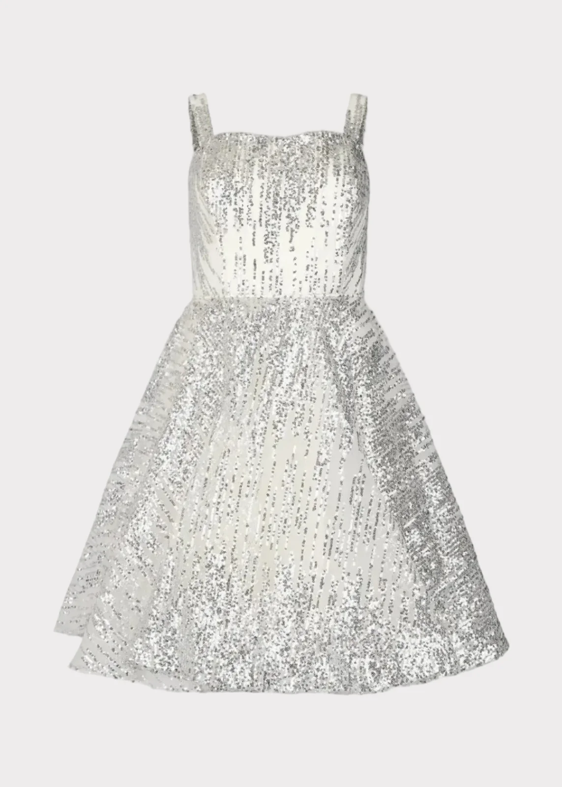 Jules Sequin A-line Mini Dress - Silver
