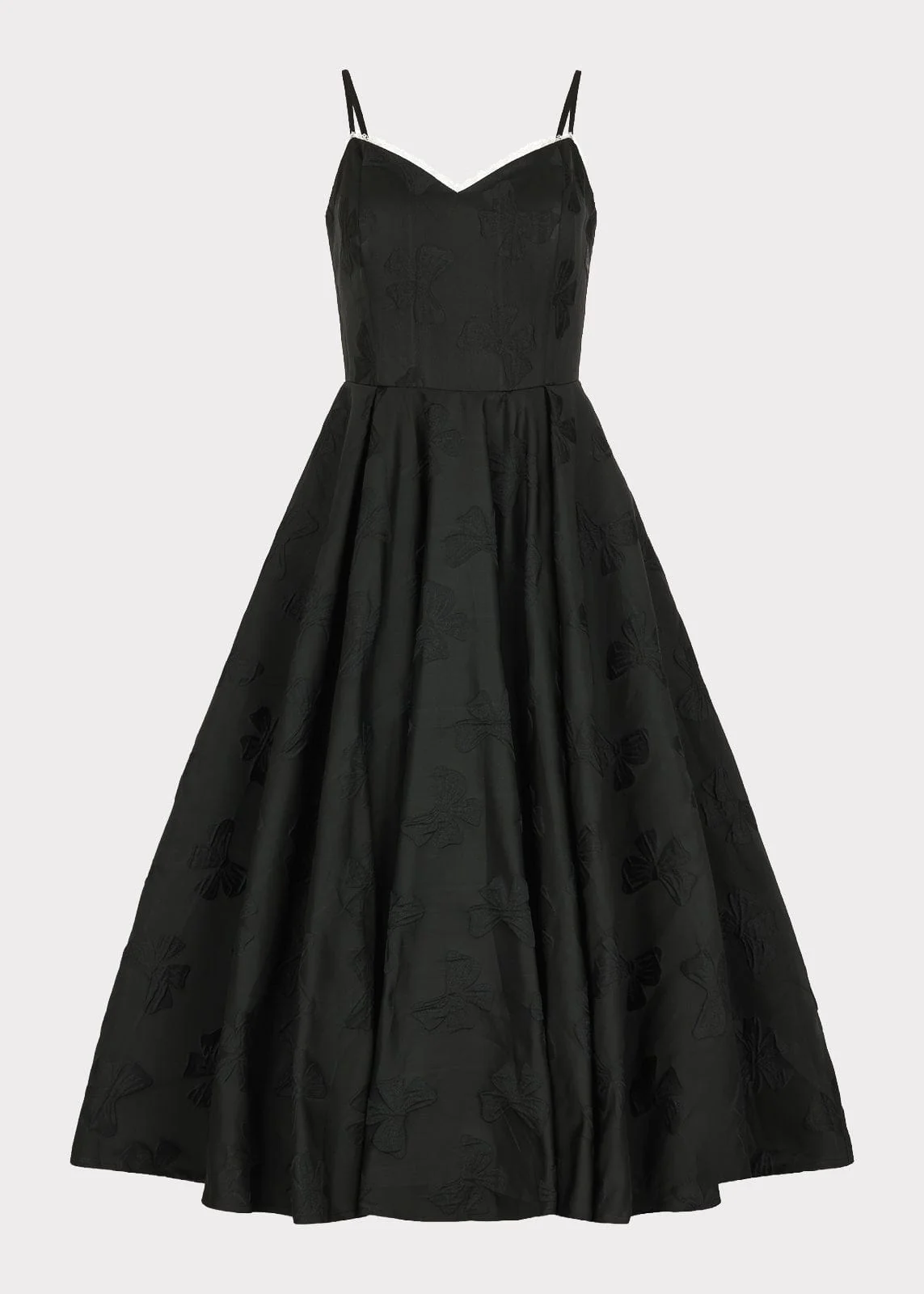 Kelly A-line Jacquard Midi Dress - Black - Image 2
