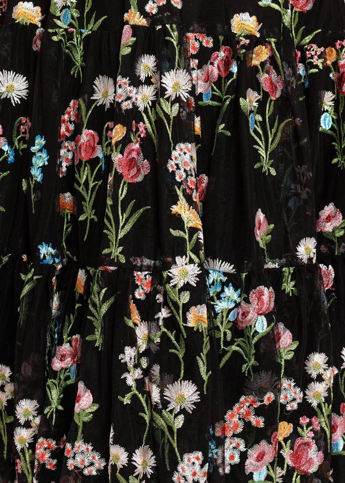 Margaret Floral Embroidered Midi Dress Black - Image 6
