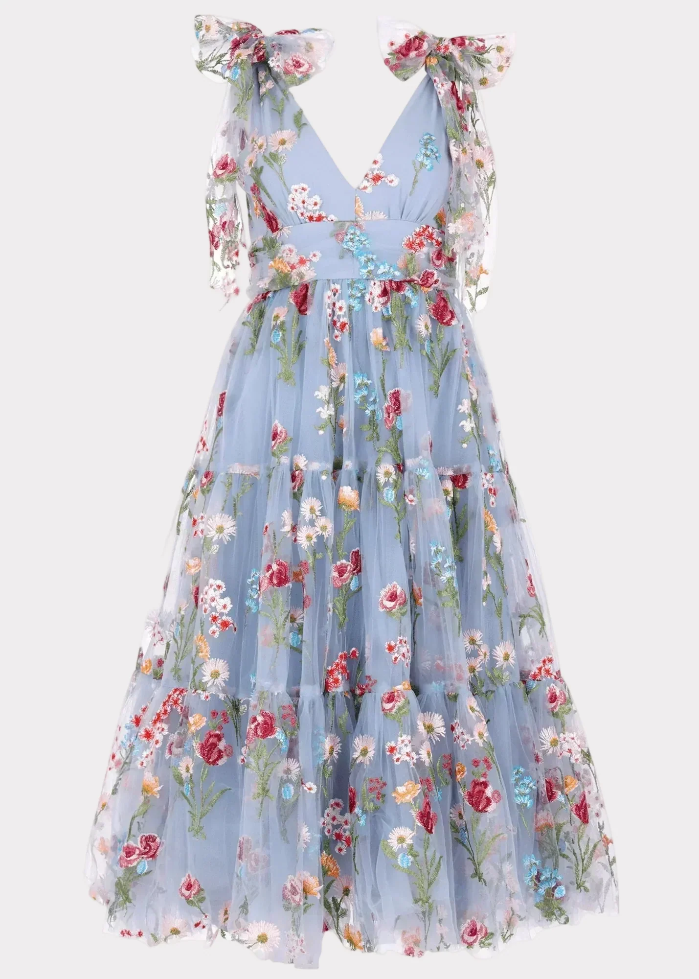Margaret Floral Midi Dress Blue - Image 2