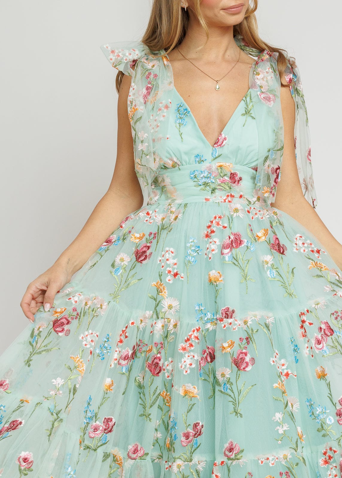 Margaret Floral Midi Dress Green - Image 8