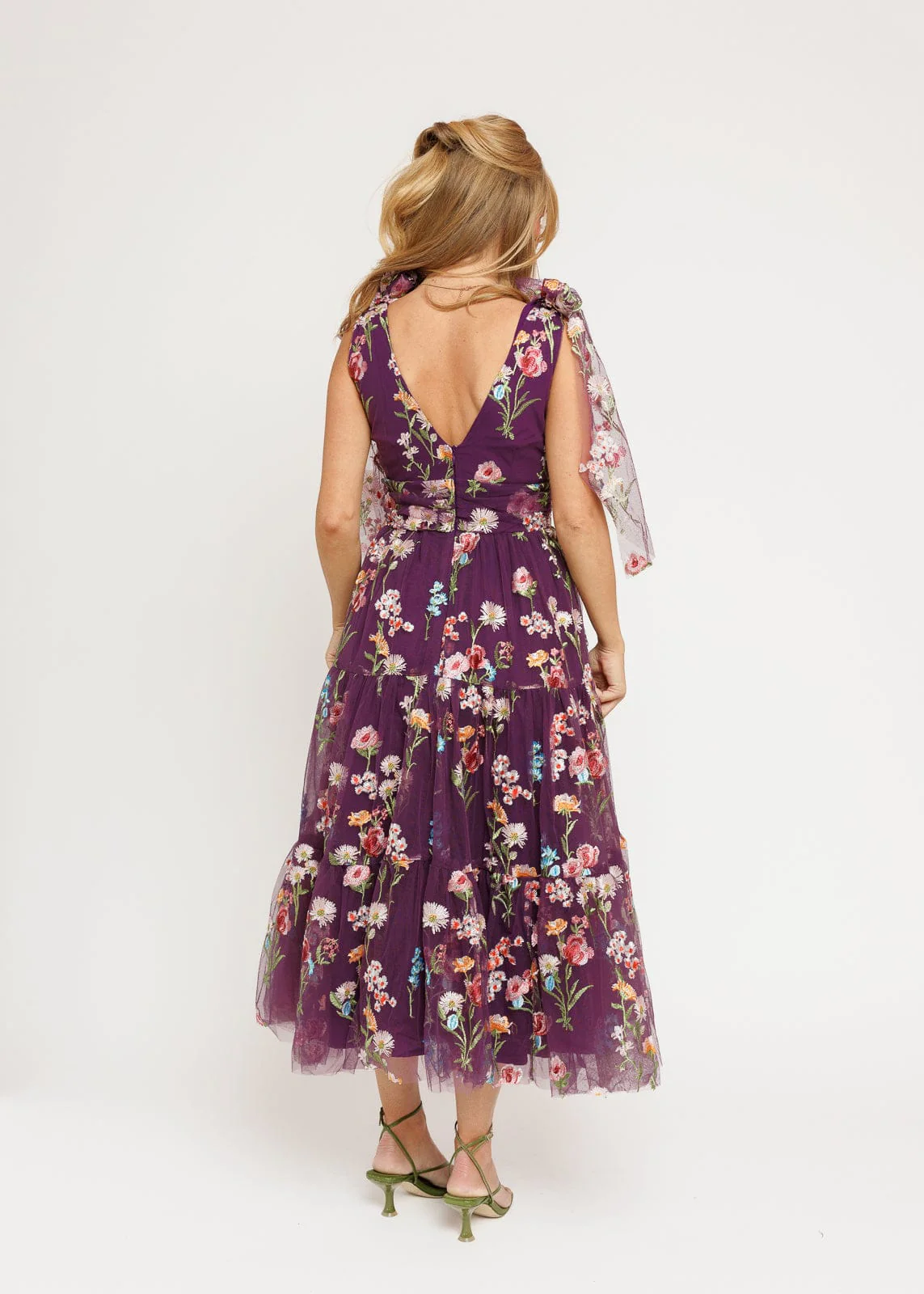 Margaret Floral Midi Dress Purple - Image 4