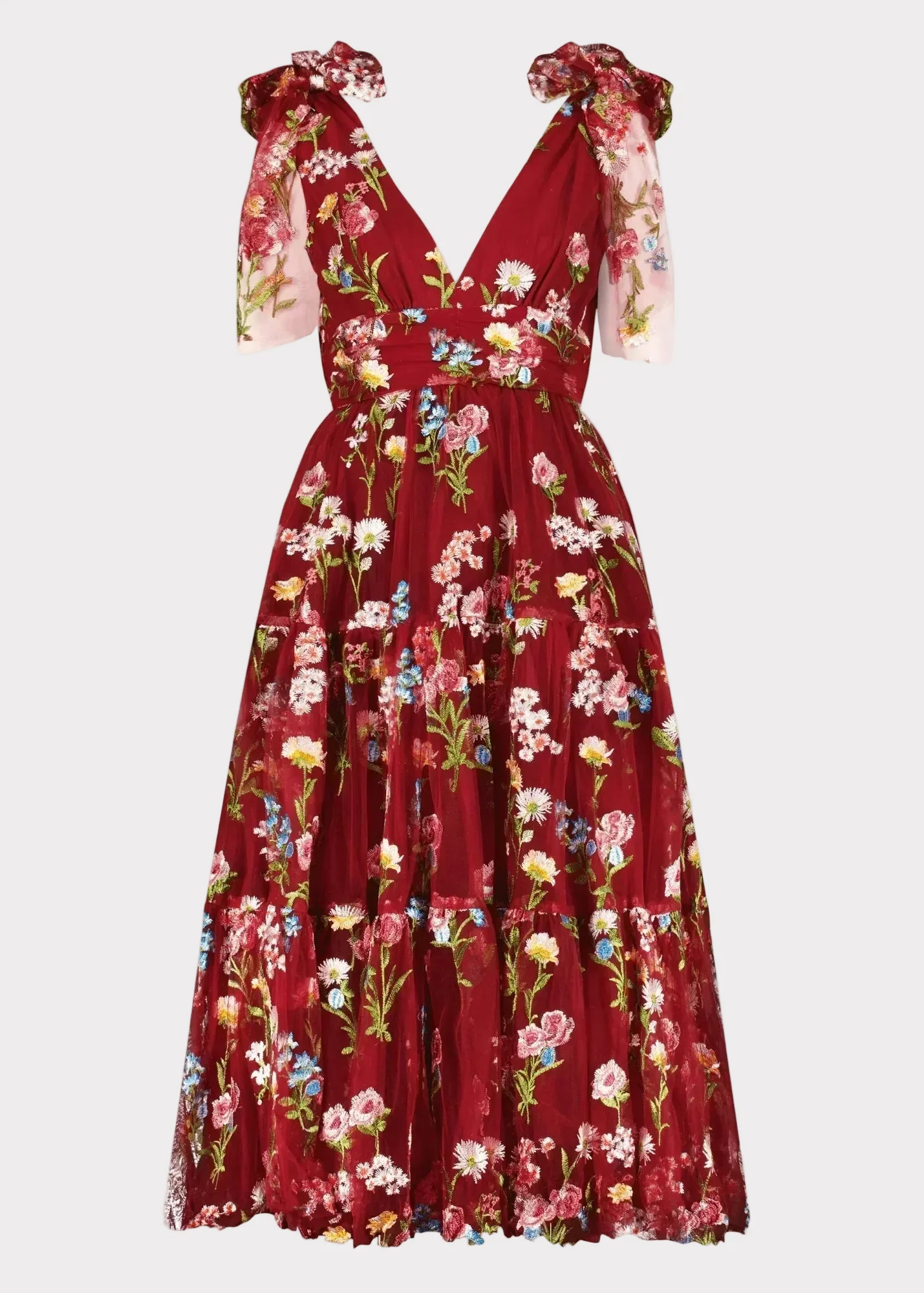 Margaret Floral Midi Dress Red - Image 2