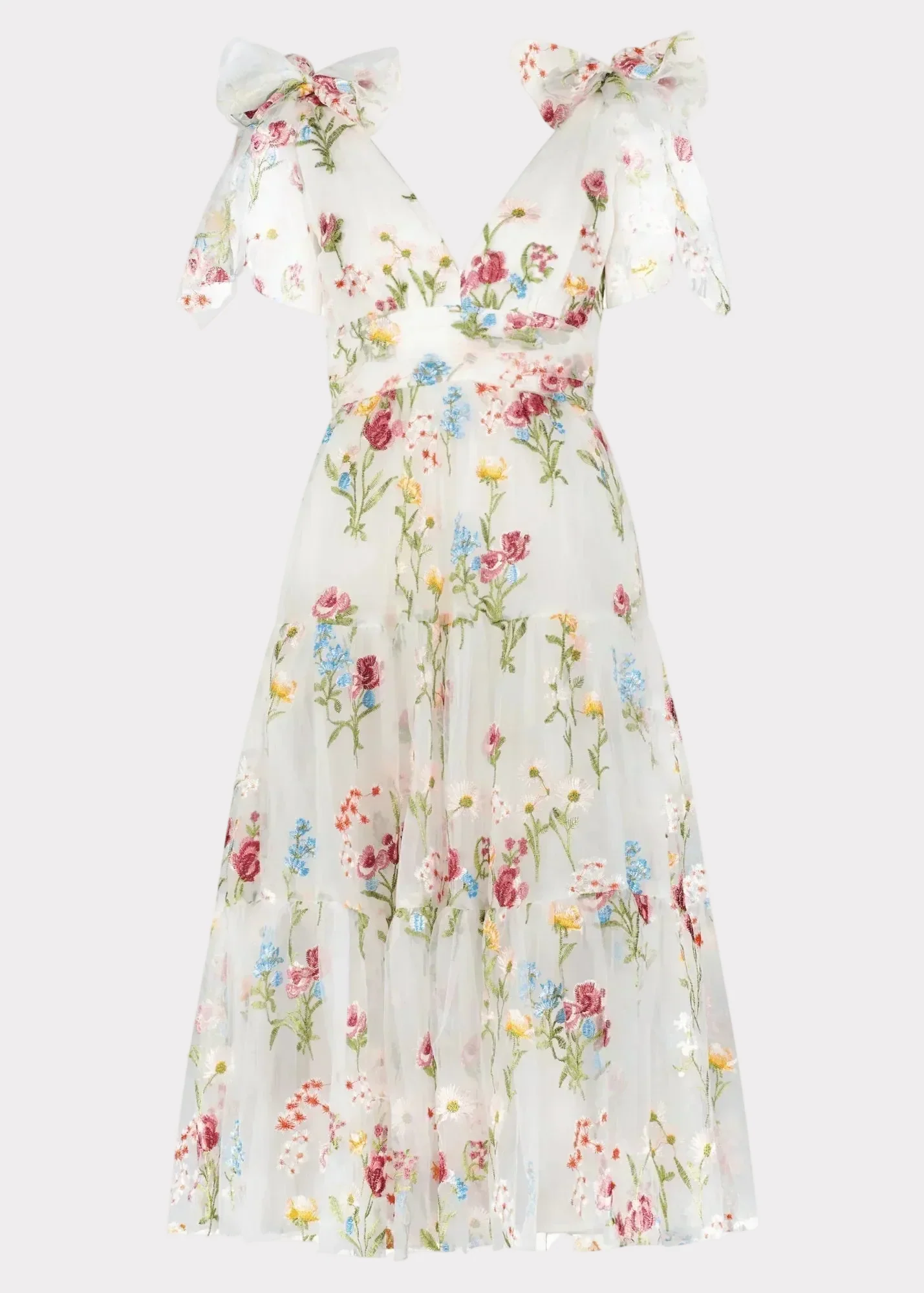 Margaret Floral Midi Dress White