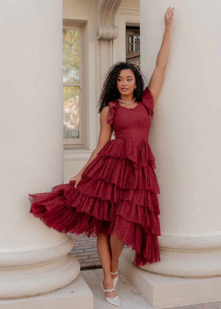 Mia Dress Burgundy - Image 6