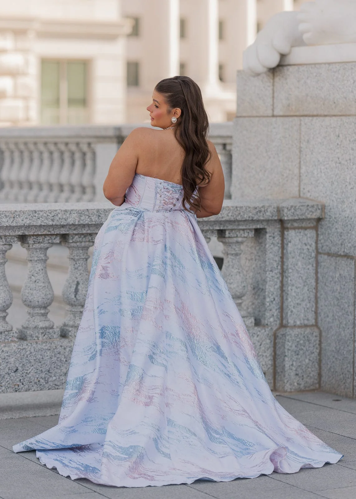 Nessa Metallic Dress - Blue - Image 5