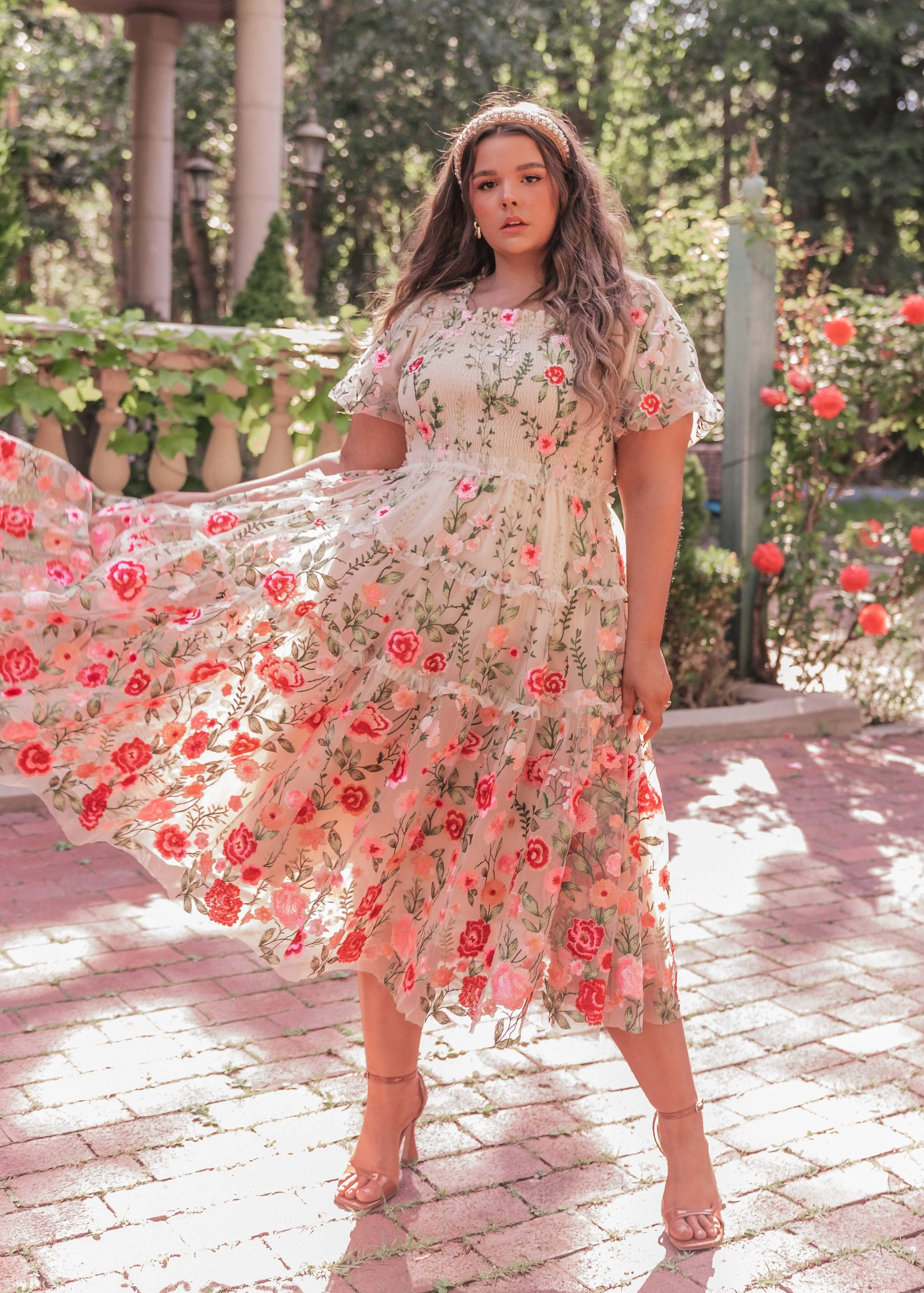 Rose Dress Midi - Cream - Image 3
