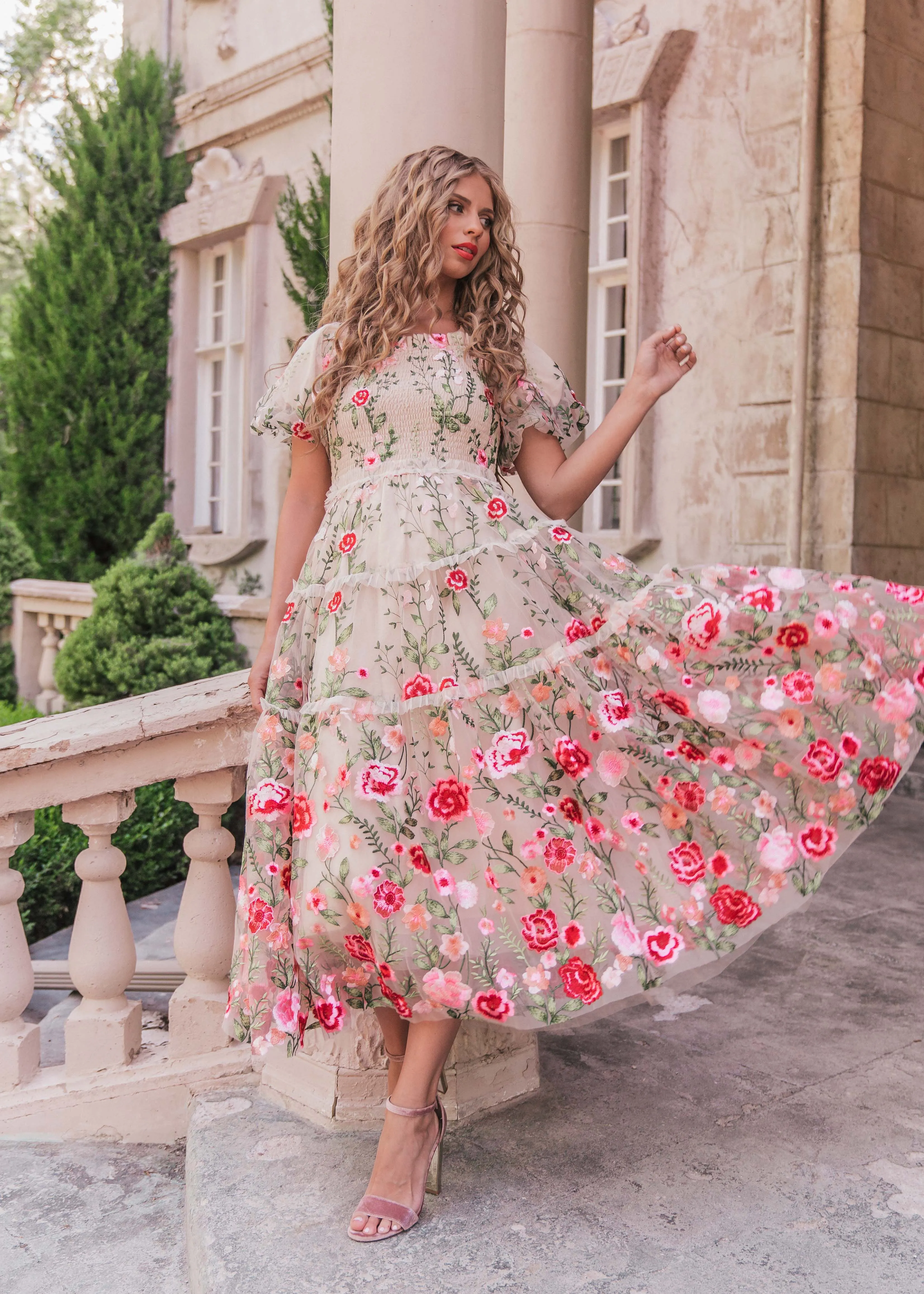 Rose Dress Midi - Cream - Image 7