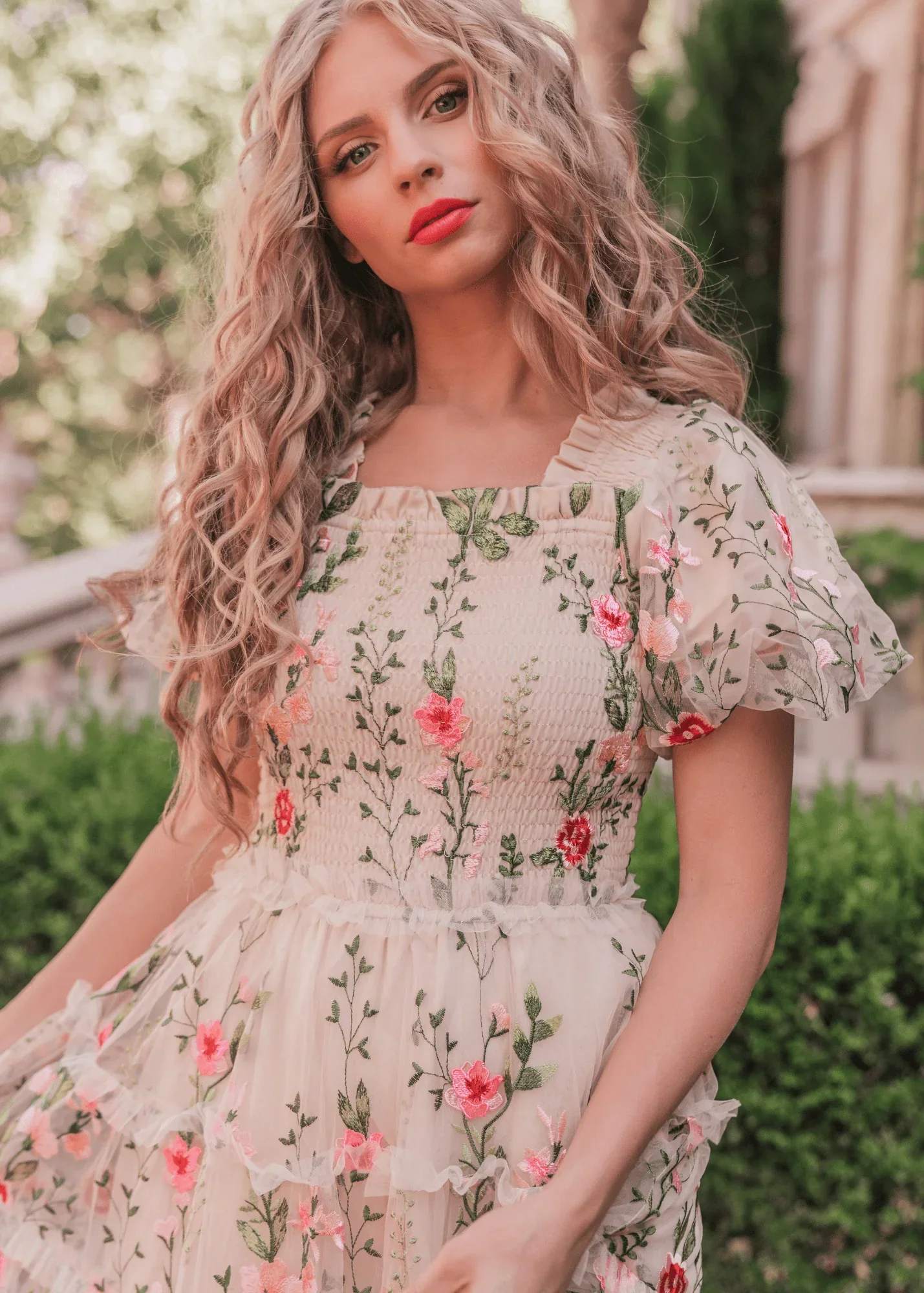 Rose Dress Midi - Cream - Image 9