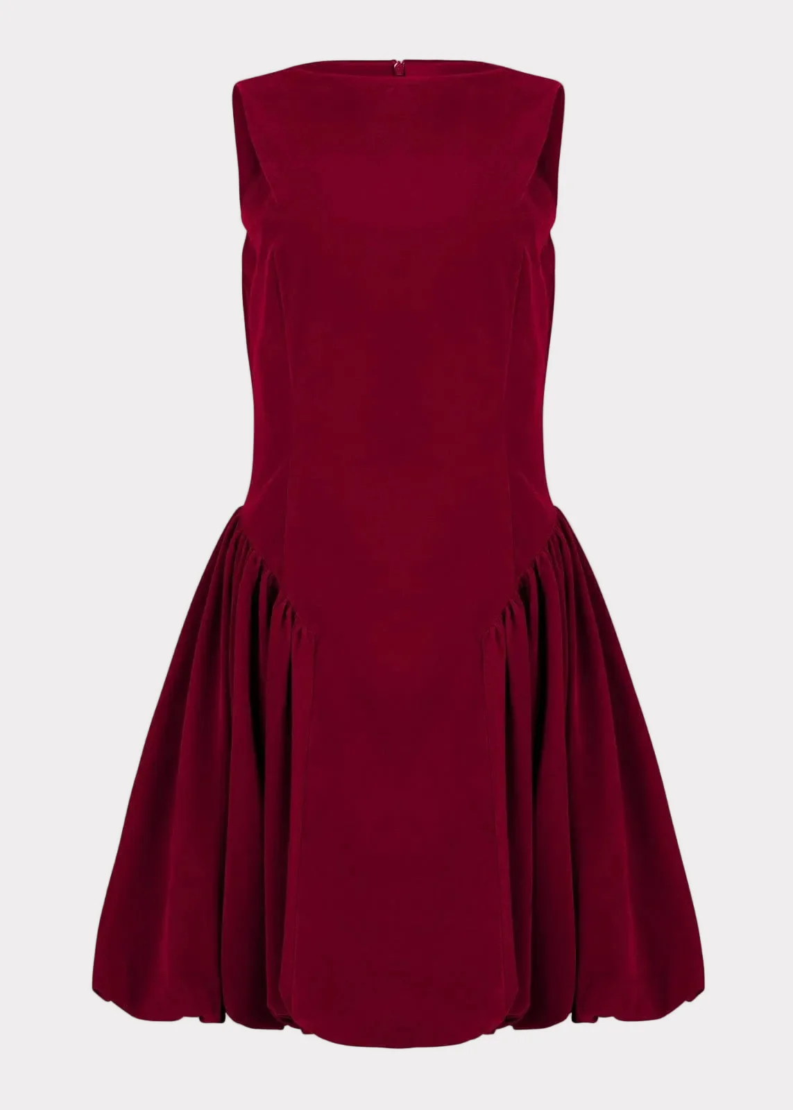 Scarlett Mini Velvet Drop Waist Dress - Red - Image 2